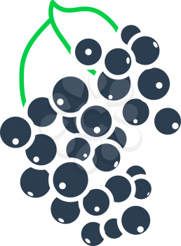 Black Currant Icon. Flat Color Design. Vector Illustration.