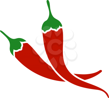 Chili Pepper Icon. Flat Color Design. Vector Illustration.