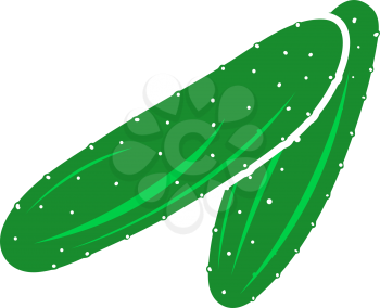 Cucumber Icon. Flat Color Design. Vector Illustration.