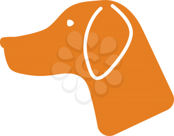 Icon Of Hinting Dog Had. Flat Color Design. Vector Illustration.