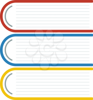 Icon Of Stack Of Books In Ui Colors. Flat Color Design. Vector Illustration.