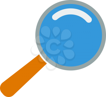 Icon Of Magnifier In Ui Colors. Flat Color Design. Vector Illustration.