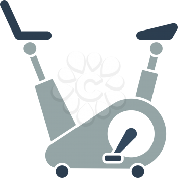 Icon Of Exercise Bicycle. Flat Color Design. Vector Illustration.
