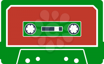 Audio Cassette Icon. Flat Color Design. Vector Illustration.