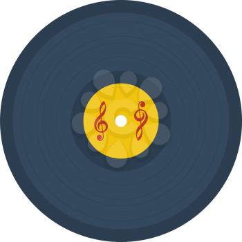 Analogue Record Icon. Flat Color Design. Vector Illustration.