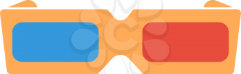 3d Goggle Icon. Flat Color Design. Vector Illustration.