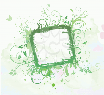Royalty Free Clipart Image of a Floral Decorative Frame