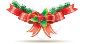 Royalty Free Clipart Image of a Bow of Holly