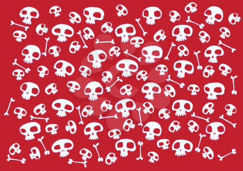 Royalty Free Clipart Image of a Skull and Bone Background
