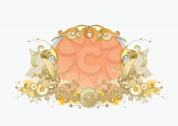 Royalty Free Clipart Image of a Floral Design