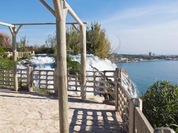 Royalty Free Photo of an Observation Deck of the Antalya Waterfall