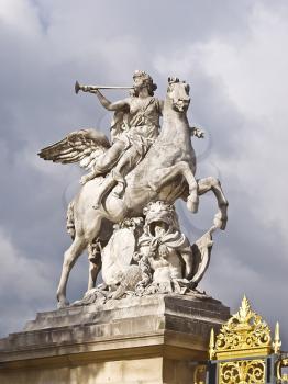 Horse statue in the center Paris. France