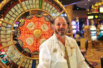 LAS VEGAS, NEVADA, USA - OCTOBER 20 : Croupier casino in Caesar's Palace  on October 20, 2013 in Las Vegas, Caesar's Palace hotel opened in 1966 and has a Roman Empire theme.