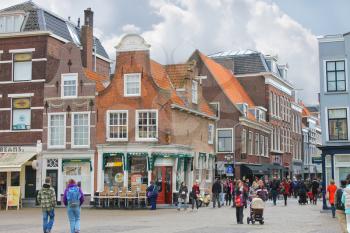 DELFT, THE NETHERLANDS - APRIL 7, 2012 : The central square  in Delft. Netherlands