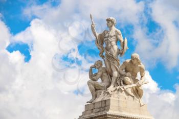 Statues in a monument to Victor Emmanuel II. Piazza Venezia, Rome