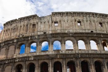 Ruins of the Colosseum in Rome, Italy