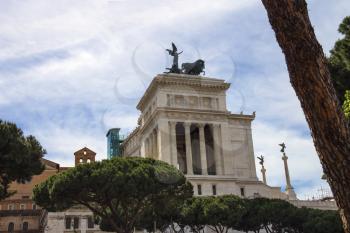 Park near  the monument to Victor Emmanuel II. Piazza Venezia, Rome  , Italy