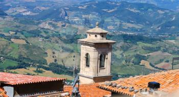 View of the village from the fortress of San Marino. The Republic of San Marino 
