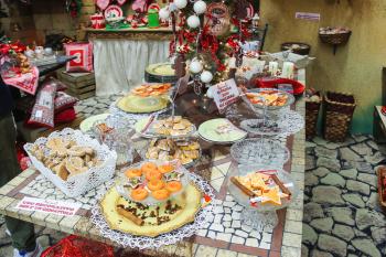 Taneto, Italy - December 27, 2014: Great Cristmas market Villaggio di Babbo Natale in the garden center Mondoverde. Taneto, Italy