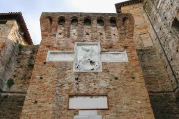 Walls of medieval Sigismondo Castle (Castello Sidzhizmondo) in Rimini, Italy.