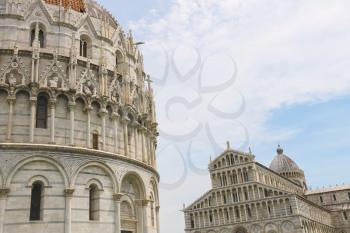 The Cathedral and the Baptisery of St. John in Pisa, Italy