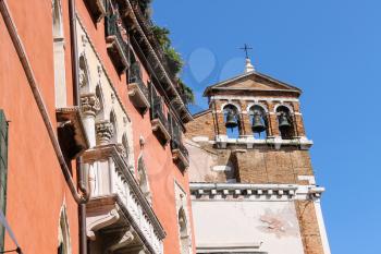 Bells of Santa Maria Zobenigo church (Chiesa di Santa Maria del Giglio) in Venice, Italy