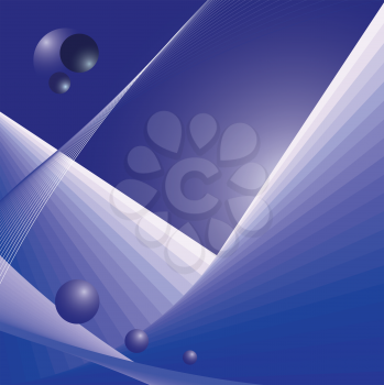 Royalty Free Clipart Image of a Blue Background with circles and Lines Background