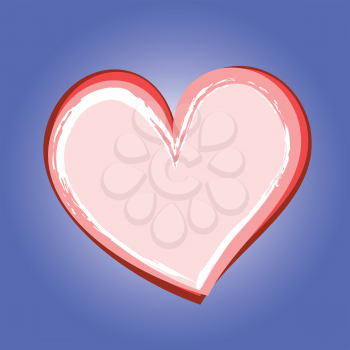 Royalty Free Clipart Image of a Heart on Blue Background