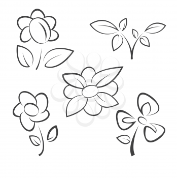 Royalty Free Clipart Image of Various Flowers
