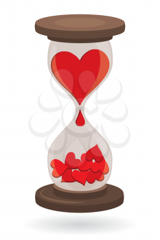 Royalty Free Clipart Image of Hearts in a Sand Clock