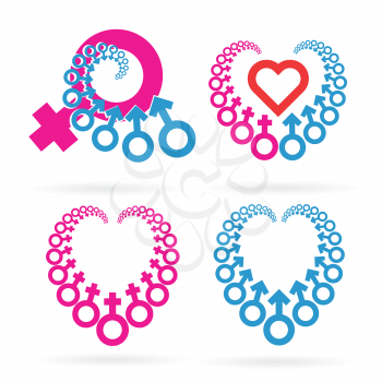 Royalty Free Clipart Image of Heart Symbols