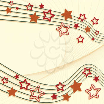 Royalty Free Clipart Image of a Abstract Star and Lines  background