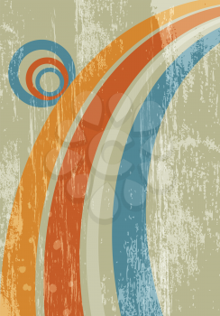 abstract sun rainbow grunge background vector illustration
