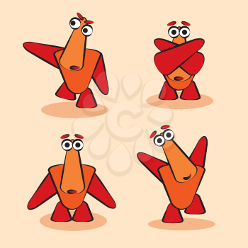 funny cartoon mascot dancing vector abstract illustration