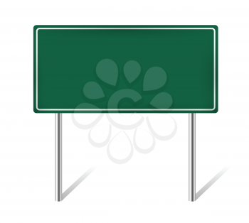 green blank information traffic sign isolated vector illustration