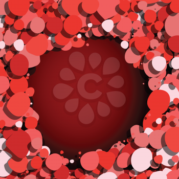 red bubbles dark abstract background with copy-space for text in center vector design illustration 