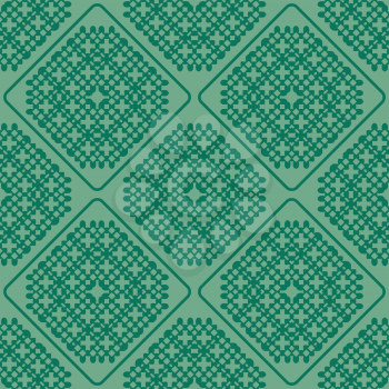 abstract green cross knot seamless pattern vector background