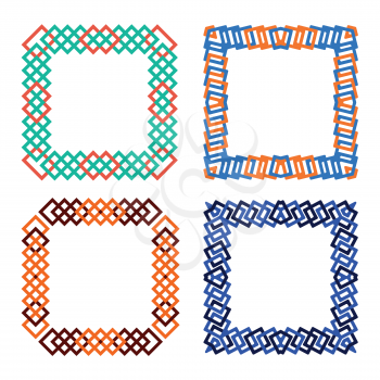 abtract colored squares frame set vector illustration