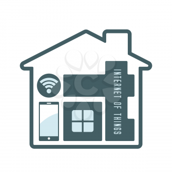 iot or internet of things stylized letters in house symbol modern technology vector icon design