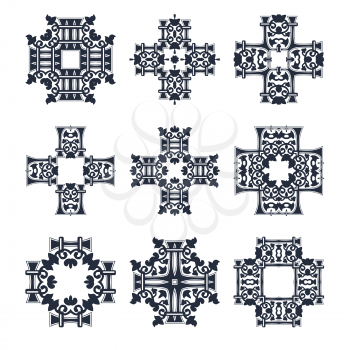 tribal cross set vector design element collection