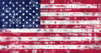 us flag painting vector background illustration