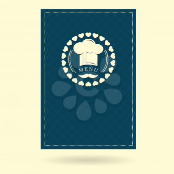 menu cover chef hat with mustache logo creative vector design illustration