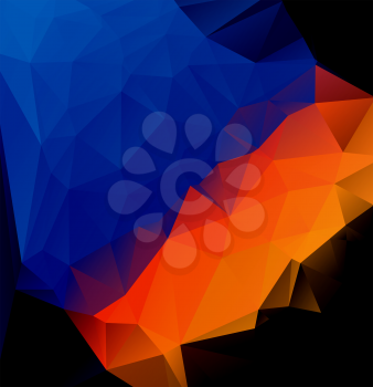 blue orange polygonal abstract vector background