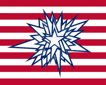 splatter star with red white stripes american flag symbolic vector illustration