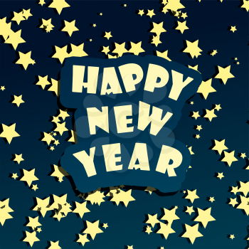 Happy new year vector card template. Decorative greeting holiday banner background.