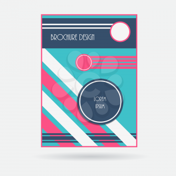 Brochure cover template. Geometric design business report layout. Vector illustration.