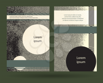 Creative military style leaflet template. Abstract grungy vertical layout with copy-space. Modern style stained leaflet. Grunge textured flyer template. Vector illustration. 
