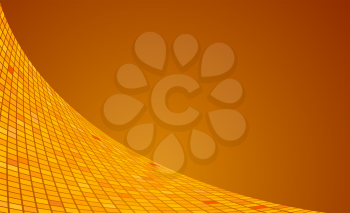 Abstract futuristic orange vector background. Squares wave cyber motion backdrop. Elegant surface creative horizontal template.