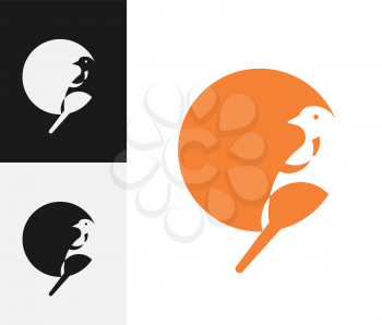 Bird logo minimalistic design vector illustration. Animal brand wildlife label simple sign.