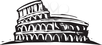 Royalty Free Clipart Image of the Roman Coliseum